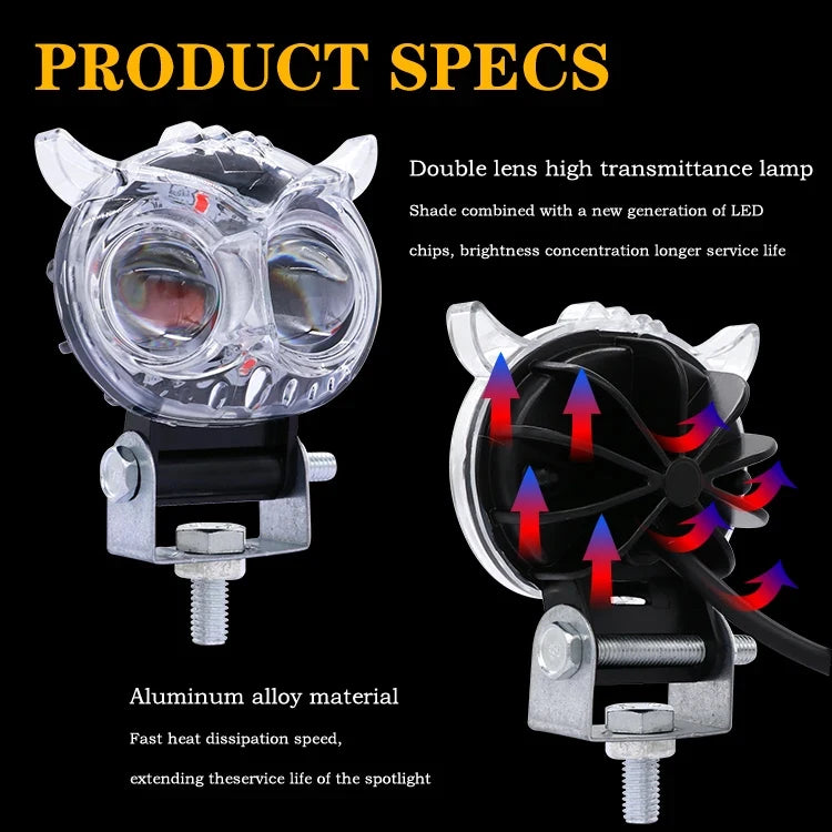 Auxiliary Fog Lamp Waterproof ATV Buggy motorcycle