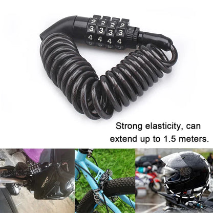 Motorcycle Helmet Lock With Steel Wire Cable