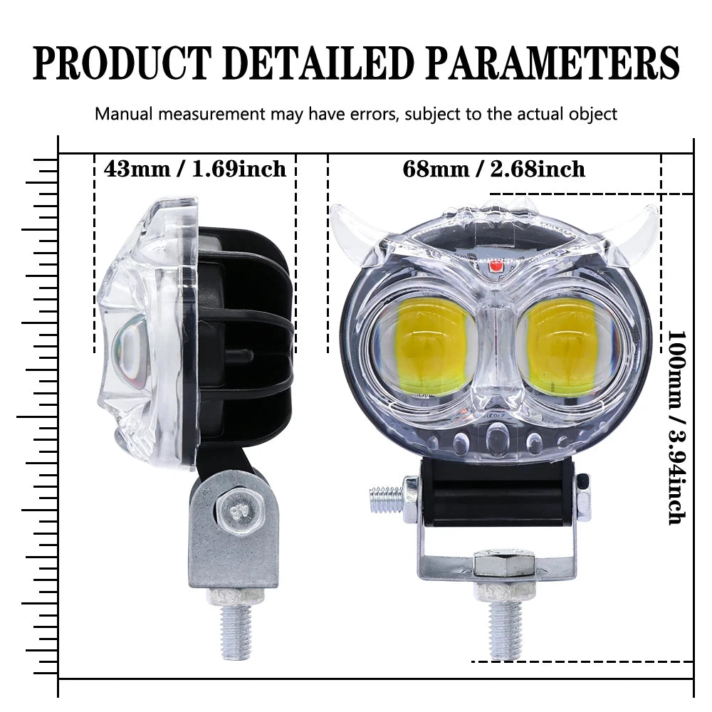 Auxiliary Fog Lamp Waterproof ATV Buggy motorcycle